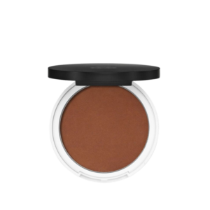 compact with dark reddish brown bronzer powder